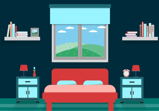 Illustration d'une chambre à coucher