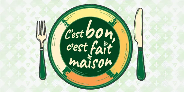 Au fond d’une assiette, il est écrit : « C’est bon, c’est fait maison ».