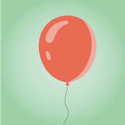 Un ballon rouge.